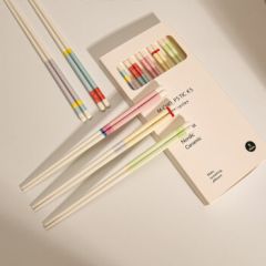 日本陶瓷筷子家用新款防霉一人一筷专人专用耐高温日式长筷子 【精美盒装】筷子5双+勺子5双 【精美盒装】筷子5双